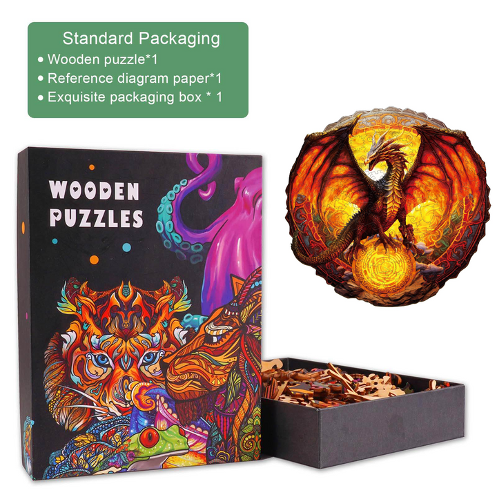 Fiery Dragon Wooden Jigsaw Puzzle