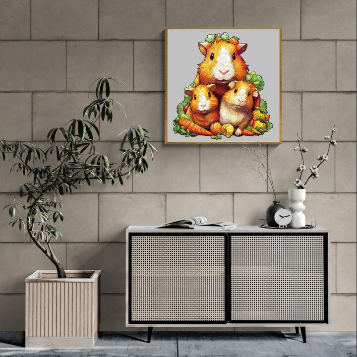 Guinea Pig Family Wooden Jigsaw Puzzle