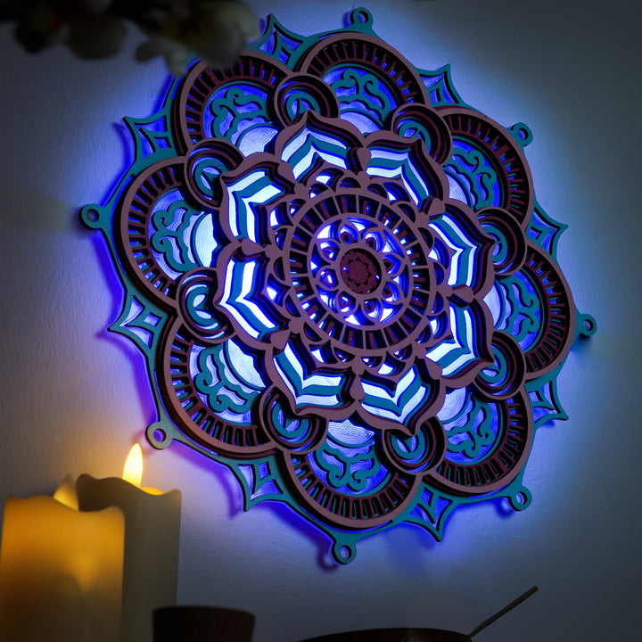 Wooden Mandala Atmosphere Light-Luminous Bloom