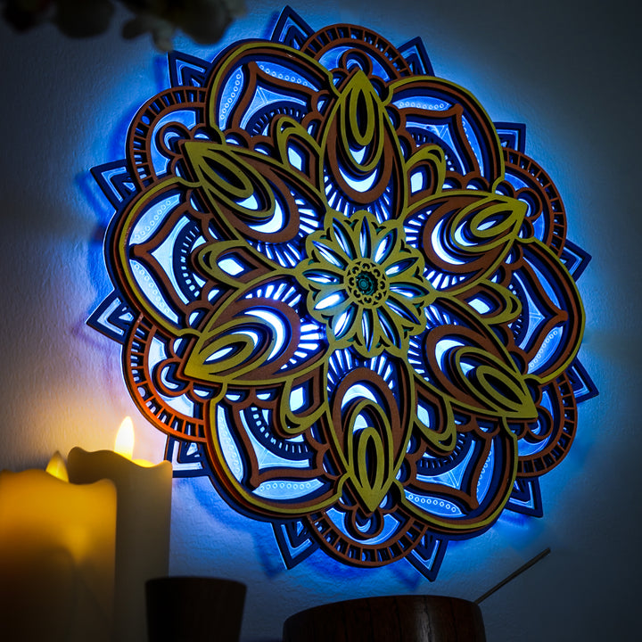 Wooden Mandala Atmosphere Light-Vibrant Spiral
