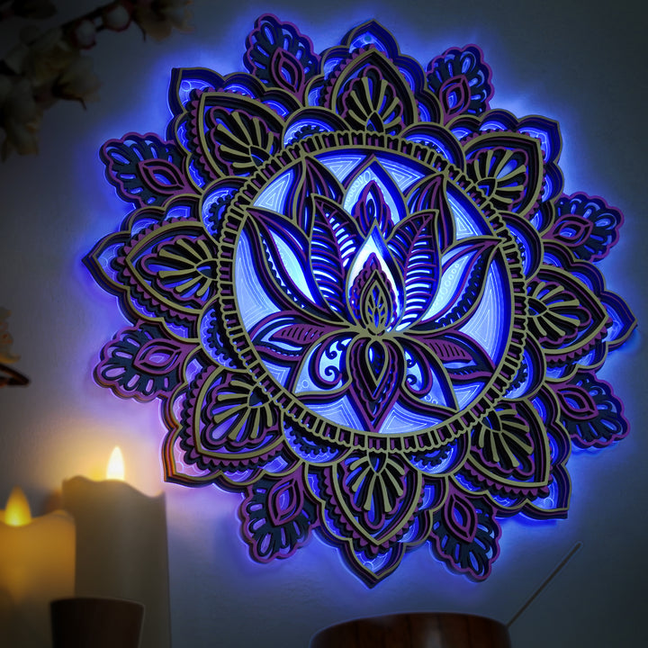Wooden Mandala Atmosphere Light-Mystic Glow
