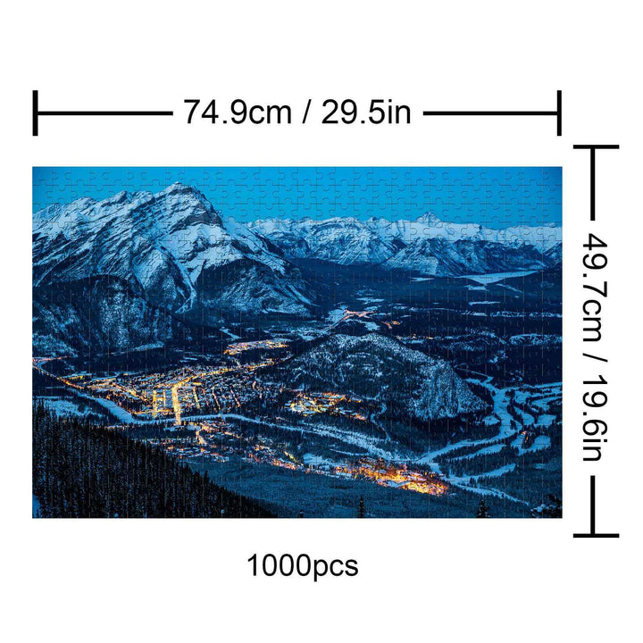Winter Morning 1000 piece jigsaw puzzle featuring a scenic snowy mountain landscape for mind games and focus.