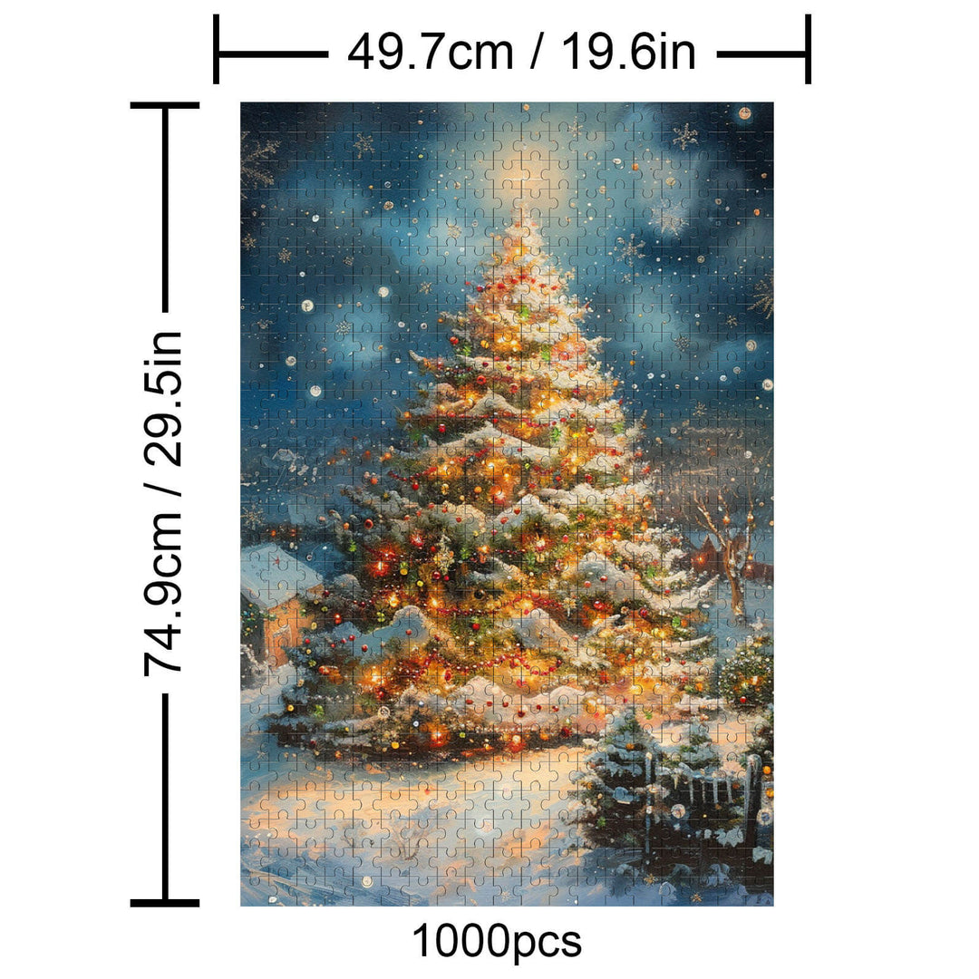 Beautiful Christmas Tree 1000 piece puzzle, perfect for enhancing focus and problem-solving skills.