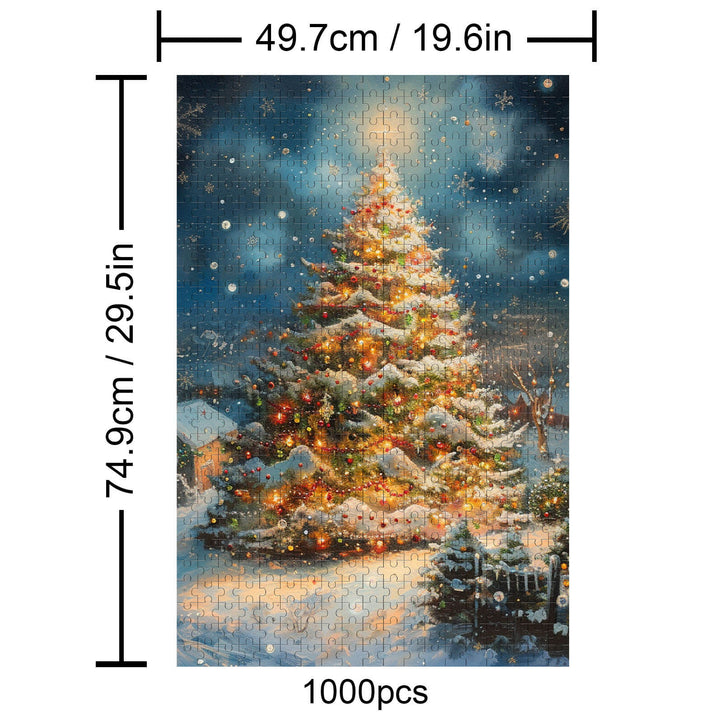 Beautiful Christmas Tree 1000 piece puzzle, perfect for enhancing focus and problem-solving skills.