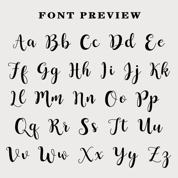 Preview of decorative cursive font showcasing the complete alphabet from A to Z.