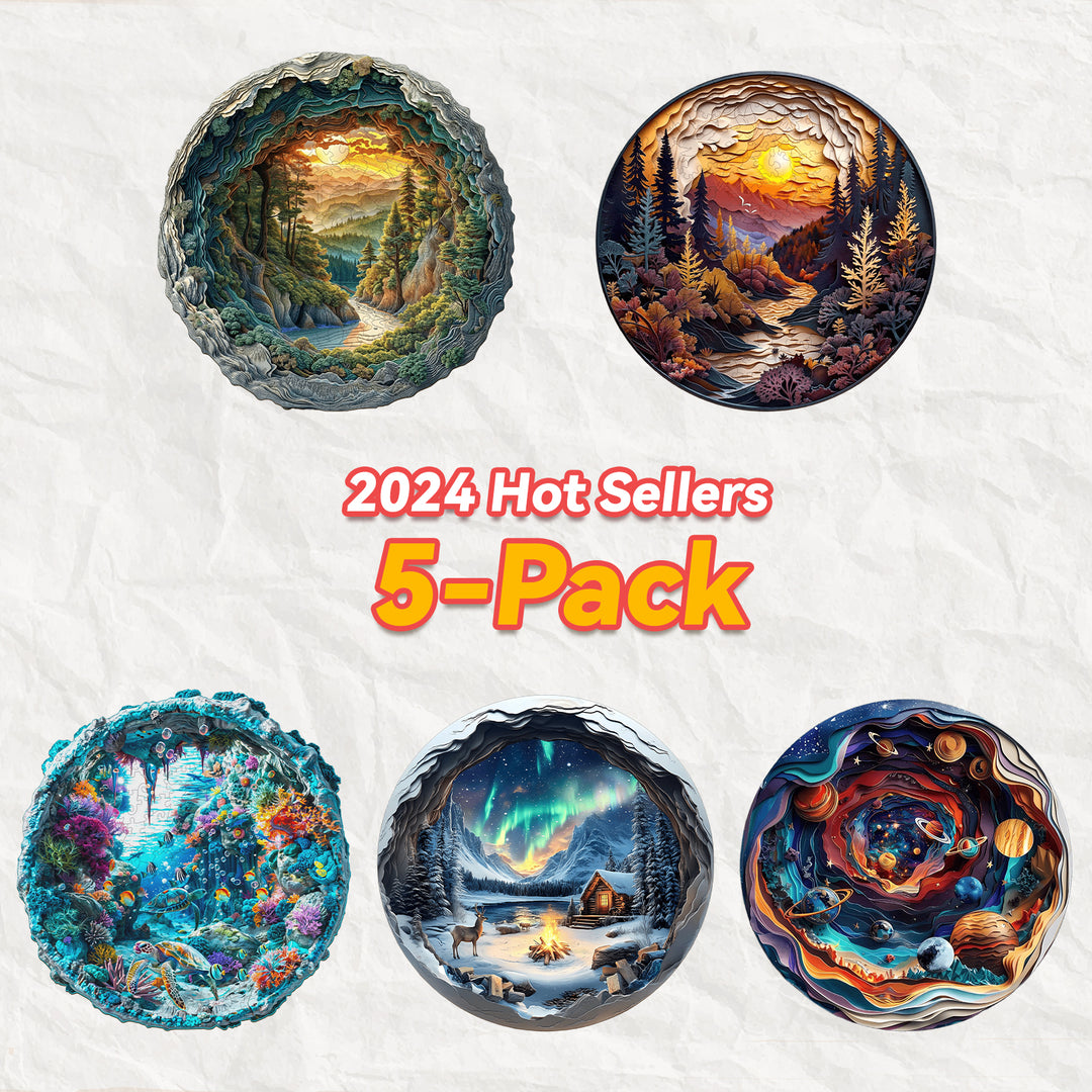 2024 Hot Sellers 5-Pack featuring vibrant landscape art designs, perfect for decoration or gifting.