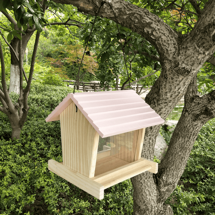 Mangeoire à oiseaux suspendue en bois, imperméable
