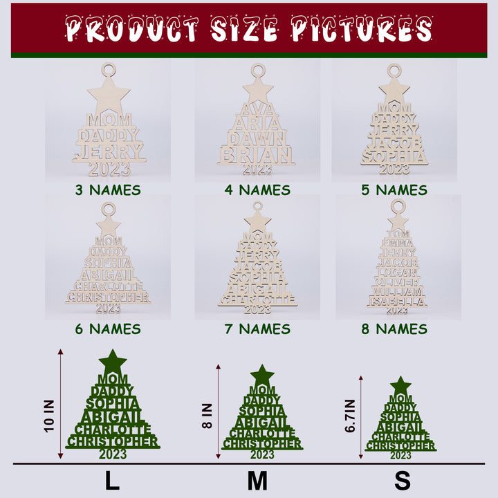 Personalized Christmas Tree Name Wooden Plaque