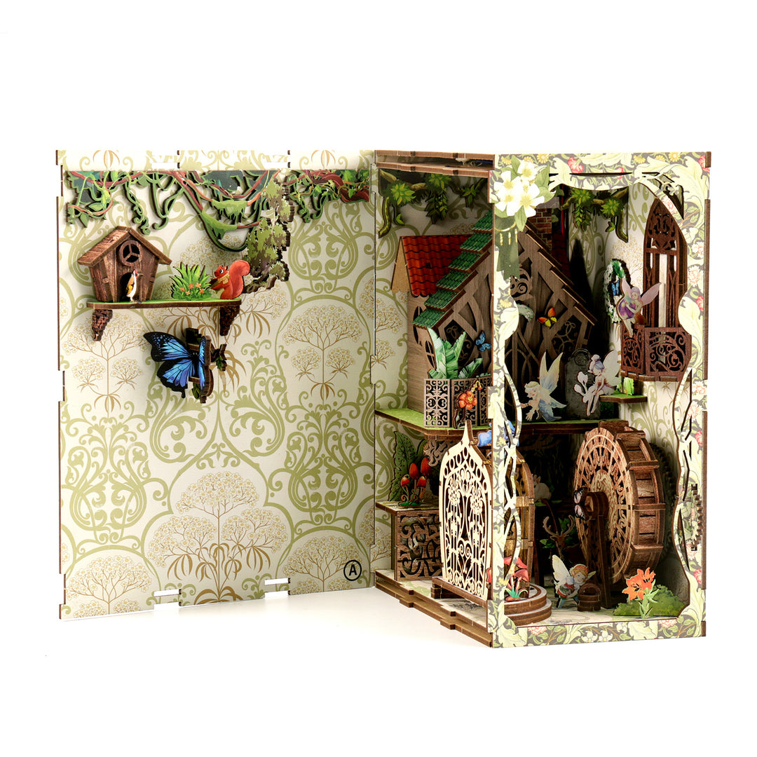 Secret Forest DIY Book Nook Kit, a detailed 3D wooden puzzle with musical theme elements and intricate design.