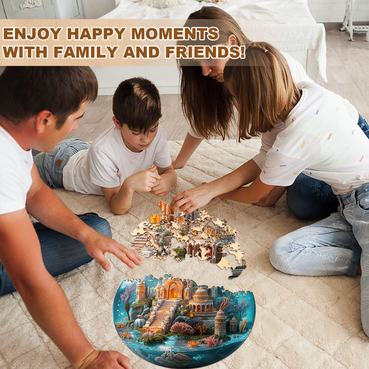 Underwater Mandala Temple Wooden Jigsaw Puzzle