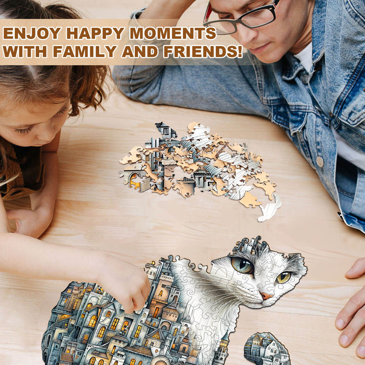 City of Cats Wooden Jigsaw Puzzle