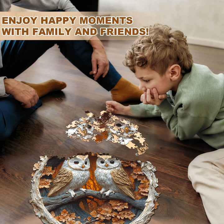 Woodcarving Owl Wooden Jigsaw Puzzle