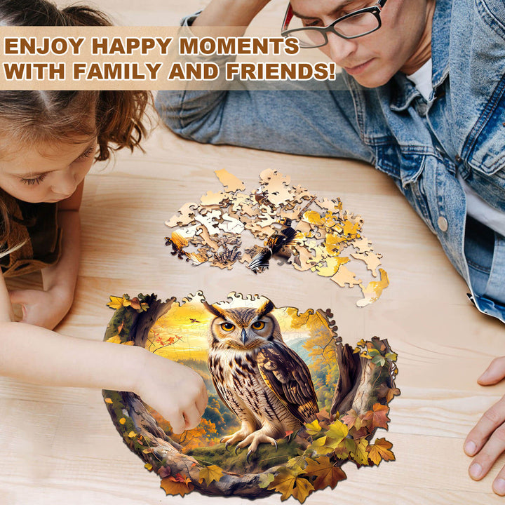 Autumn Owl Wooden Jigsaw Puzzle