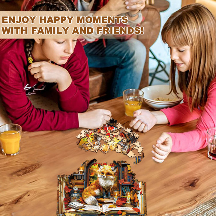 Bookcase Fox Wooden Jigsaw Puzzle