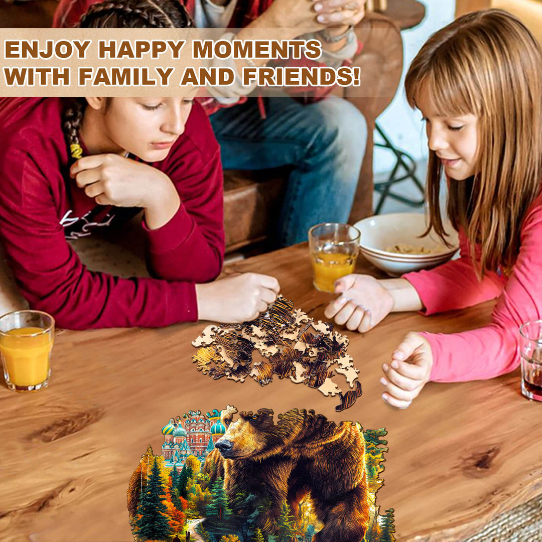 Bär und Basilika Holzpuzzle