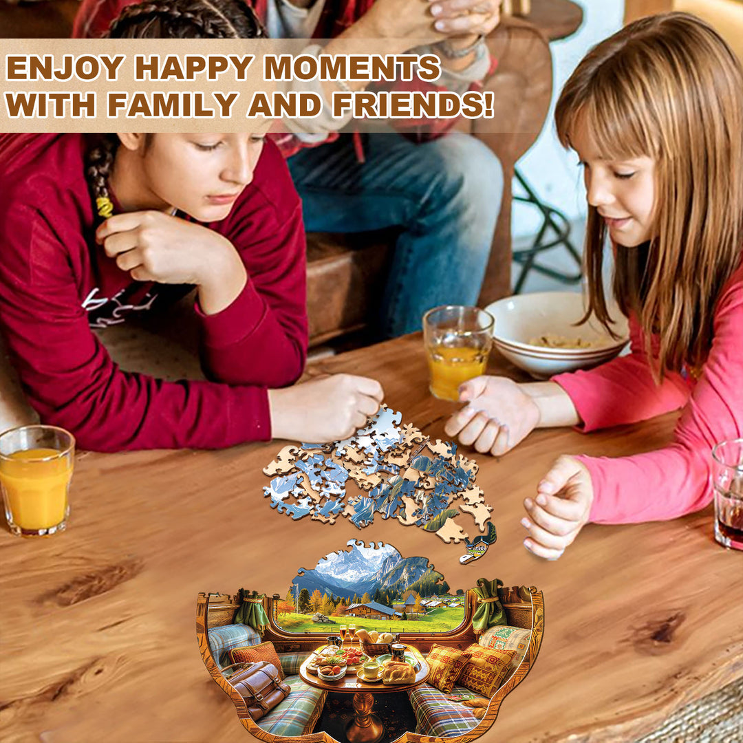 Car window scenery Wooden Jigsaw Puzzle