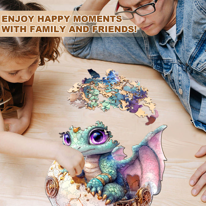 Cute baby dragon Wooden Jigsaw Puzzle