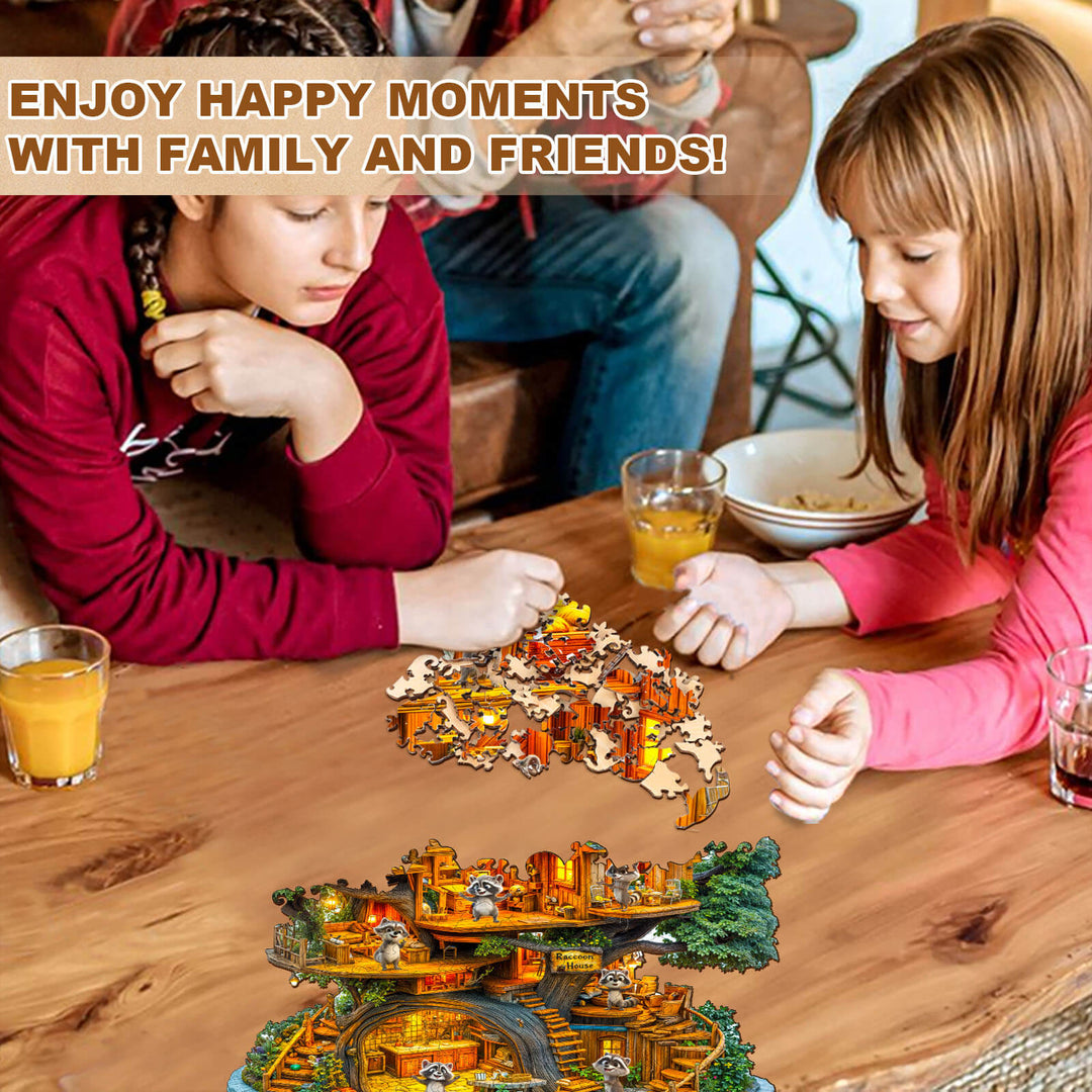 Waschbär Haus Holz-Puzzle