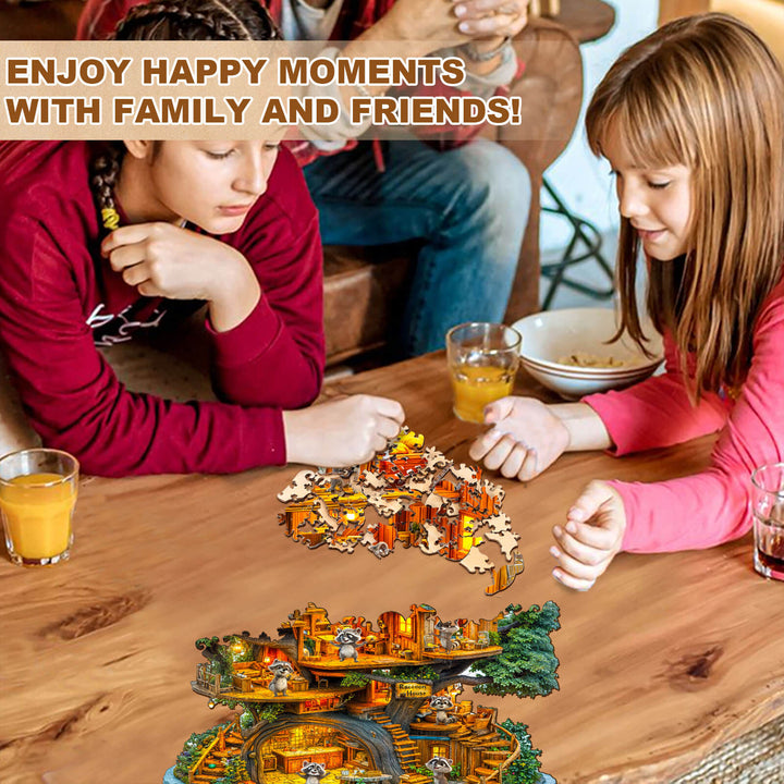 Waschbär Haus Holz-Puzzle