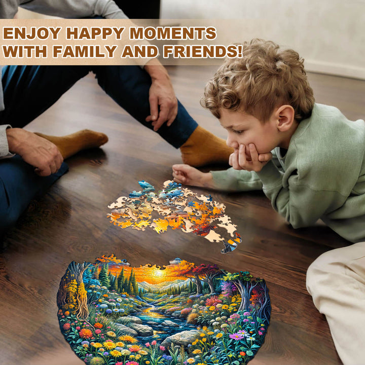 Sonnen- und Mondwald Holzpuzzle