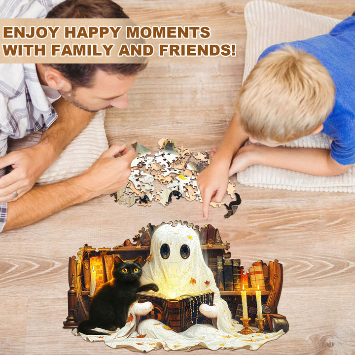 Black Cat Tales Wooden Jigsaw Puzzle