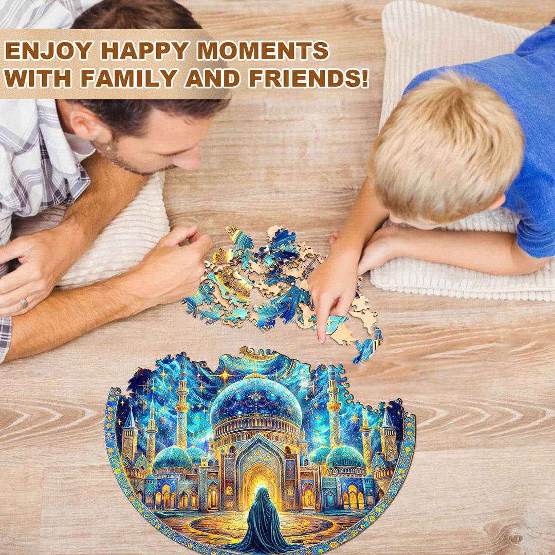 Mosquée de nuit Puzzle en bois