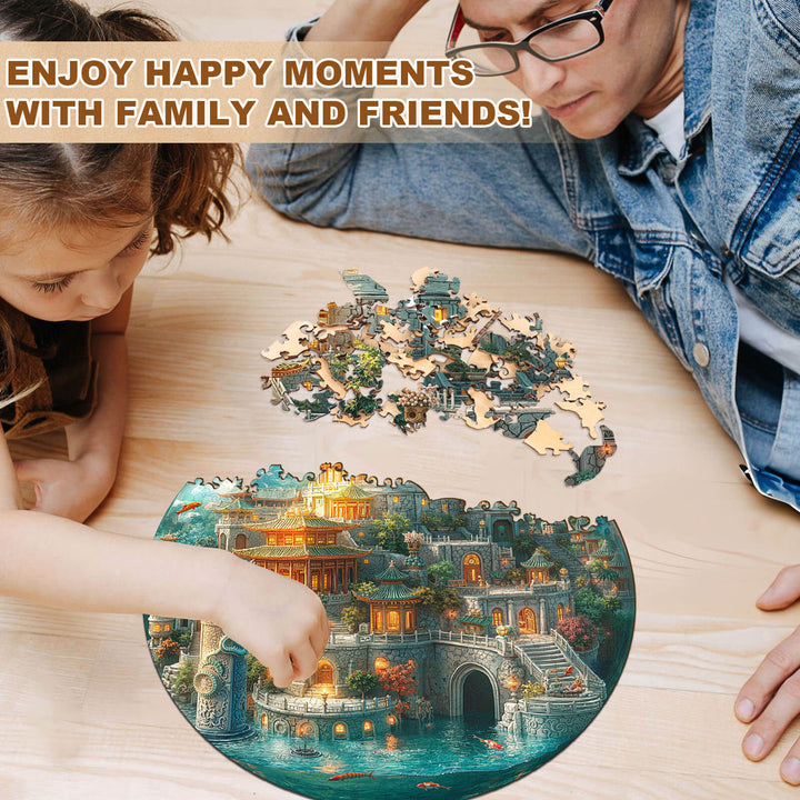 Unterwasser-Drachenpalast Holz-Puzzlespiel