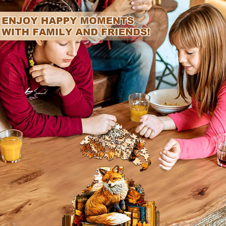 Book Fox Wooden Jigsaw Puzzle