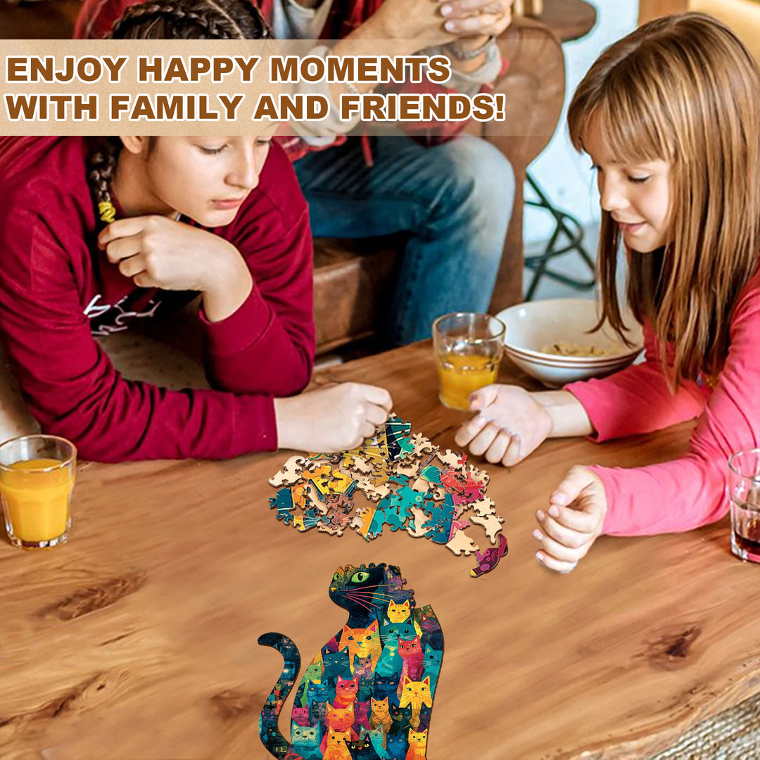 Feline Mosaic Wooden Jigsaw Puzzle