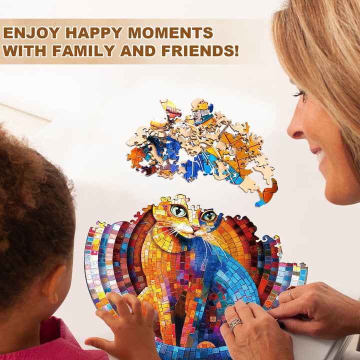 Pixel Kitty Wooden Jigsaw Puzzle