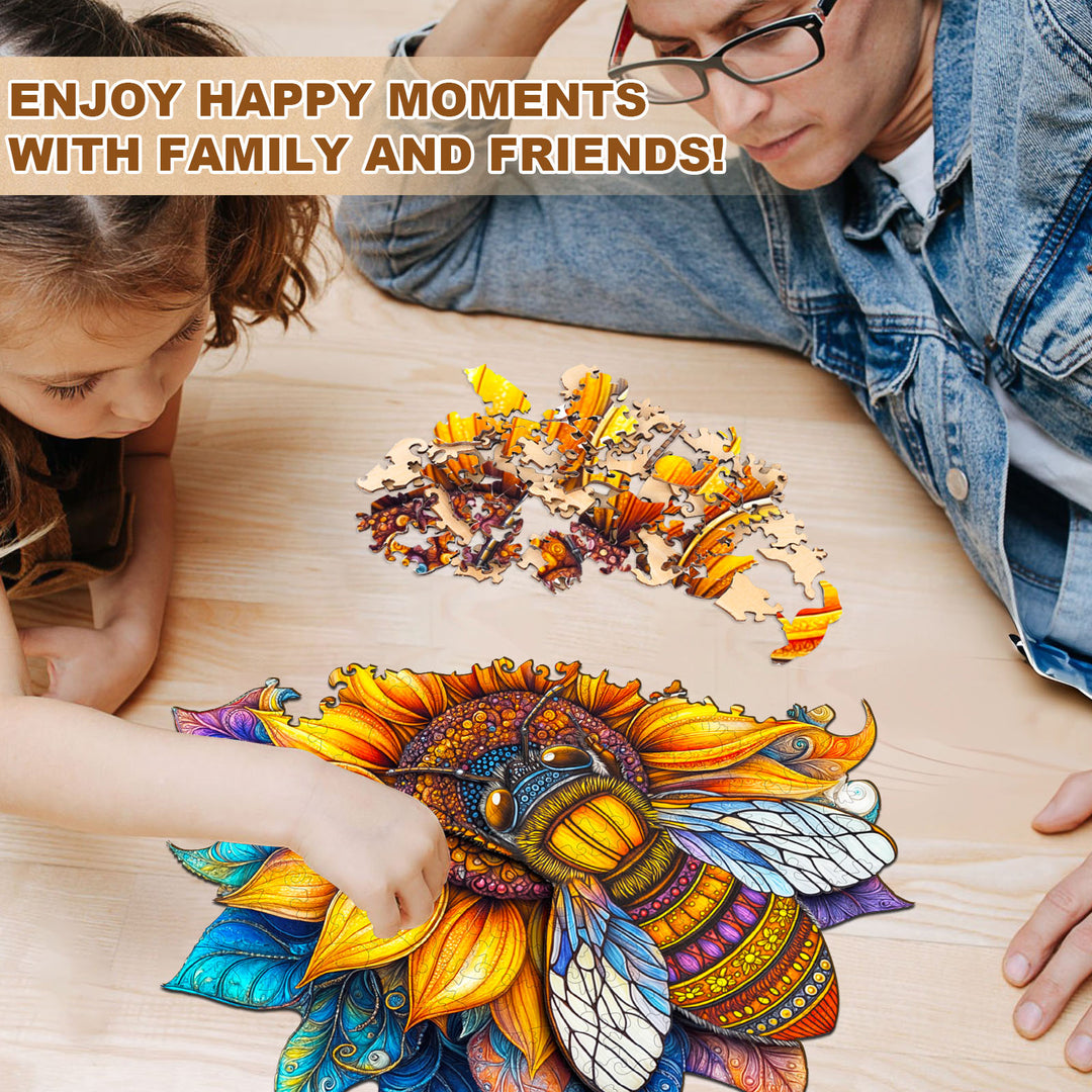 Bee in Bloom Wooden Jigsaw Puzzle