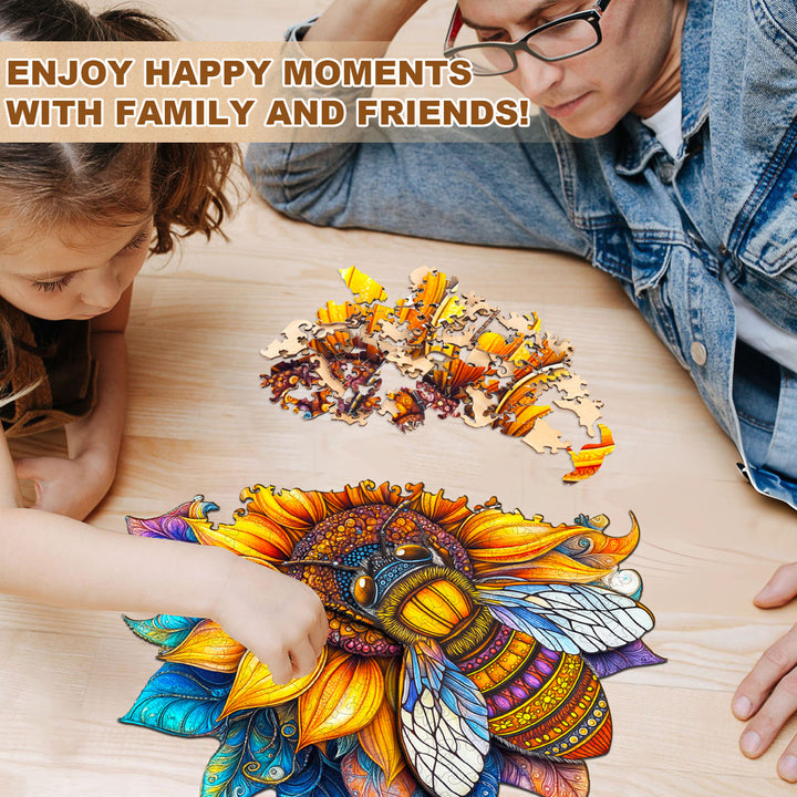 Bee in Bloom Wooden Jigsaw Puzzle