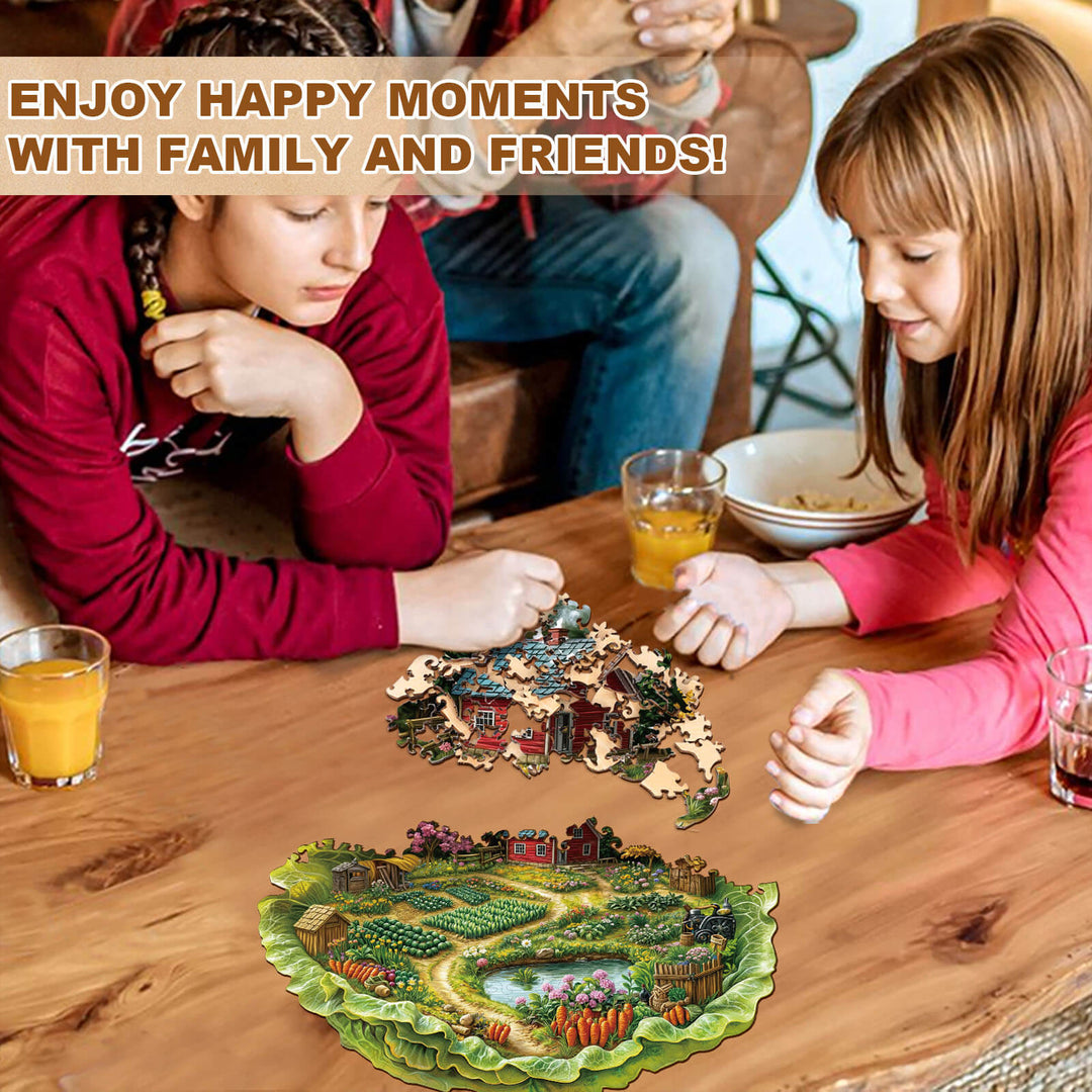 Lettuce Spring Farm Wooden Jigsaw Puzzle
