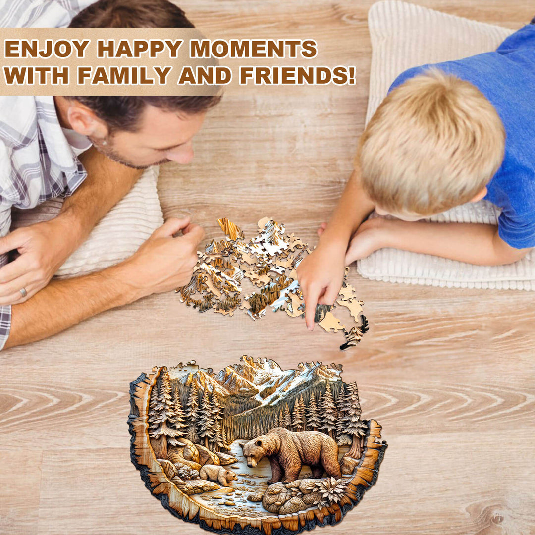 Annual ring Bear Wooden Jigsaw Puzzle