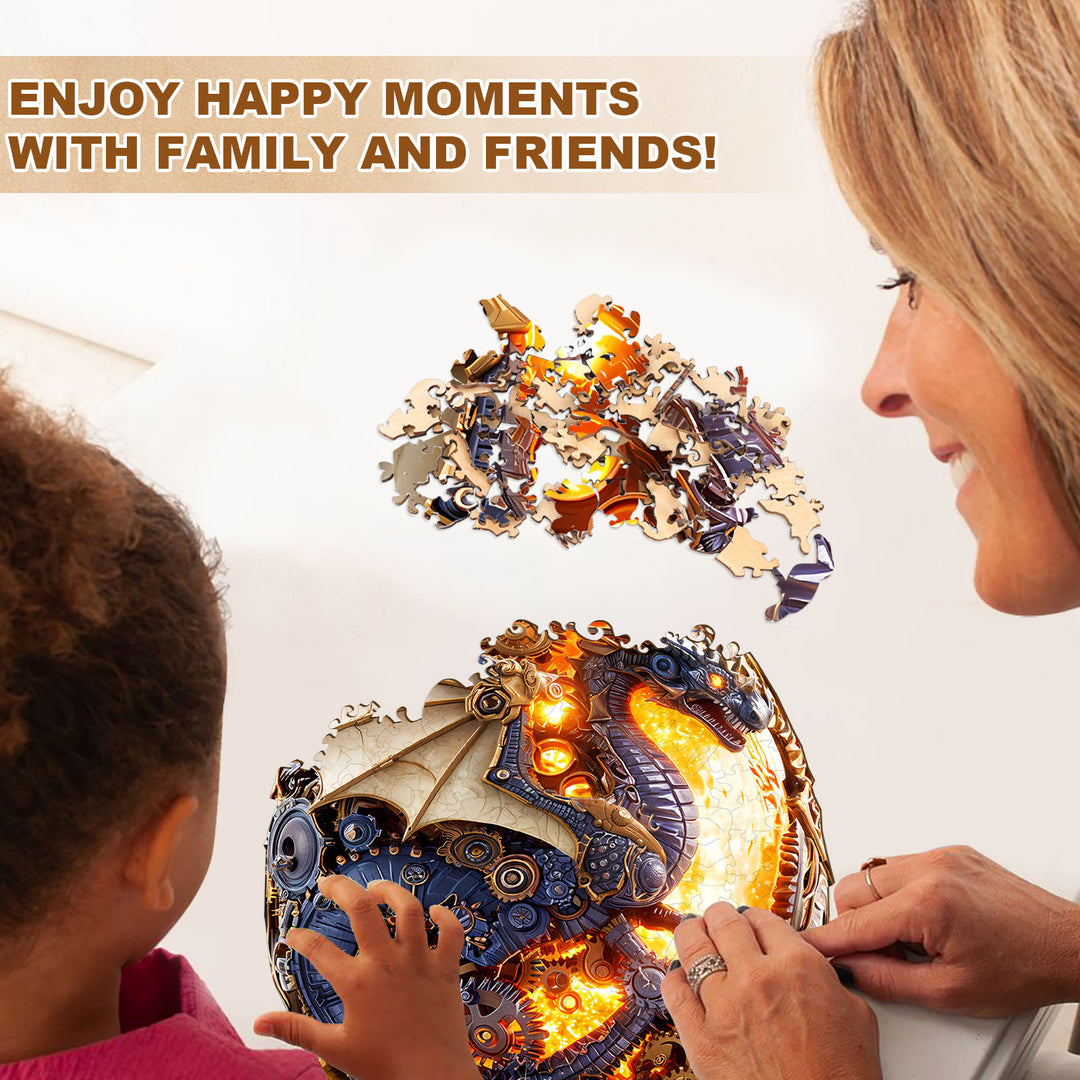 Fire Dragon Egg Wooden Jigsaw Puzzle