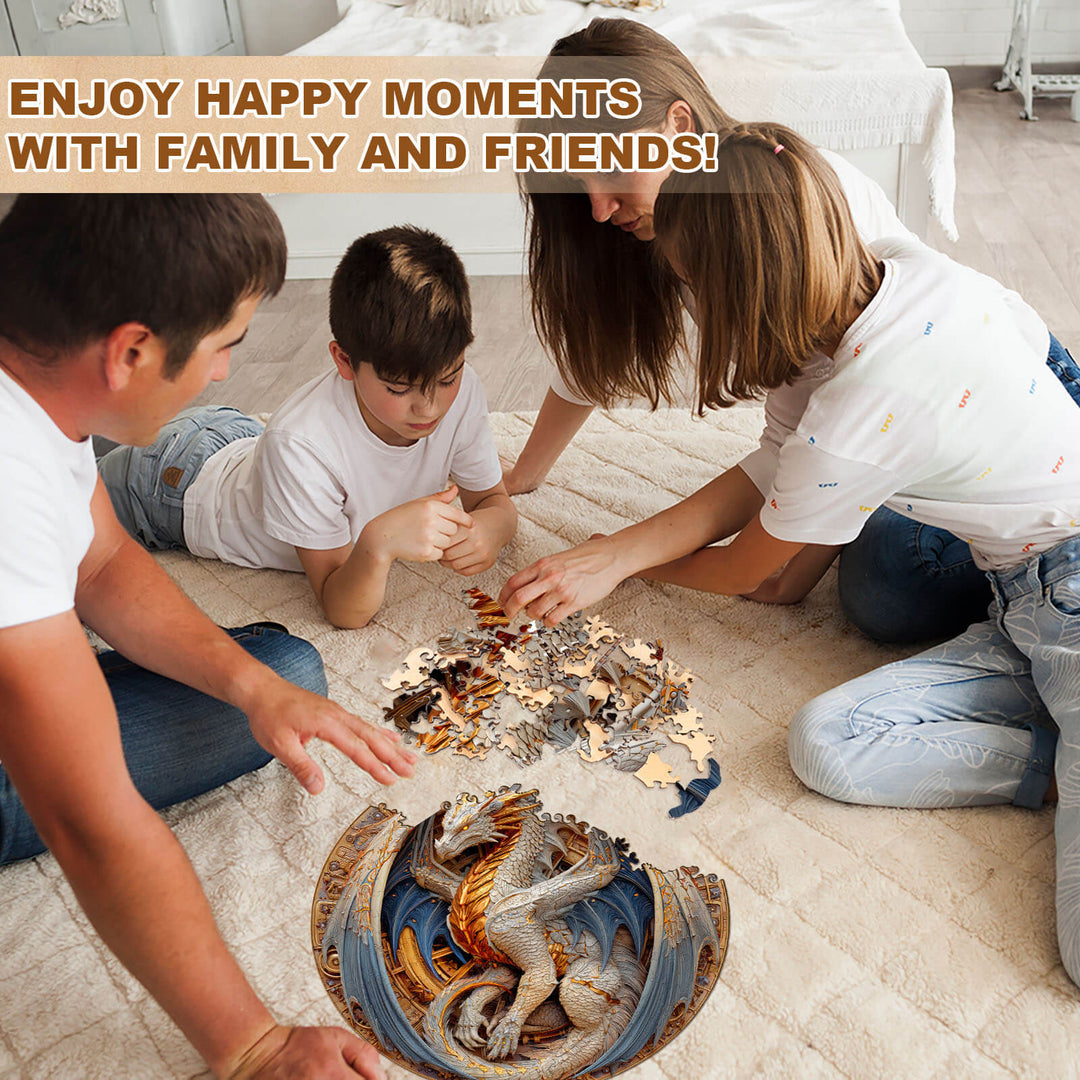 Elements Metal Dragon Wooden Jigsaw Puzzle