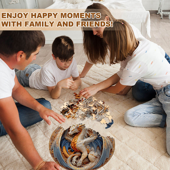 Elements Metal Dragon Wooden Jigsaw Puzzle