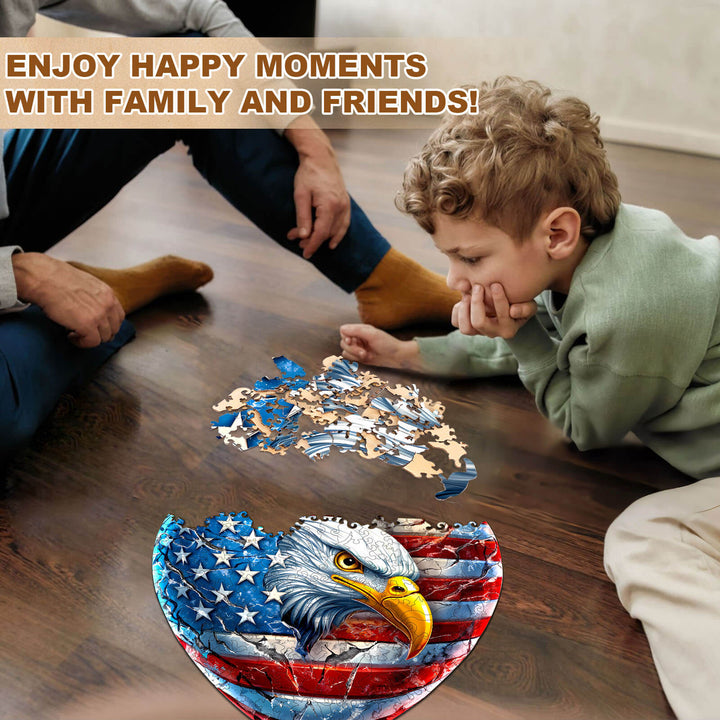 Patriotic Eagle-1 Wooden Jigsaw Puzzle