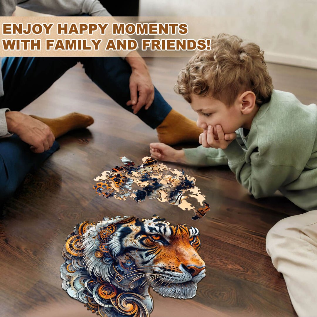 Golden mechanical tiger Wooden Jigsaw Puzzle