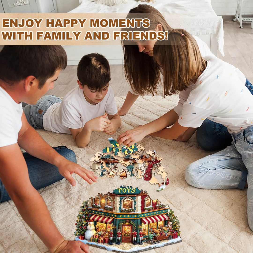 Christmas Toy Store Wooden Jigsaw Puzzle