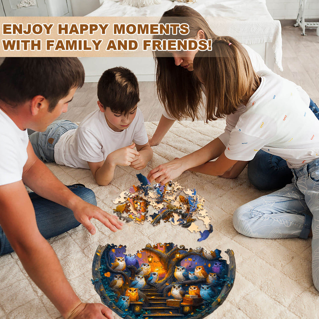 Owl Choir Wooden Jigsaw Puzzle