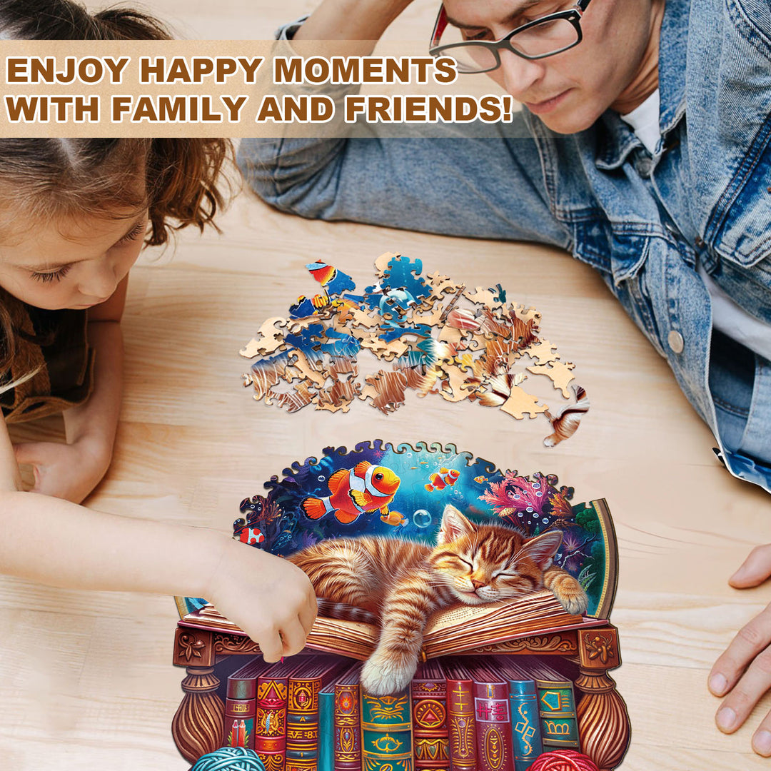 kitten dream Wooden Jigsaw Puzzle