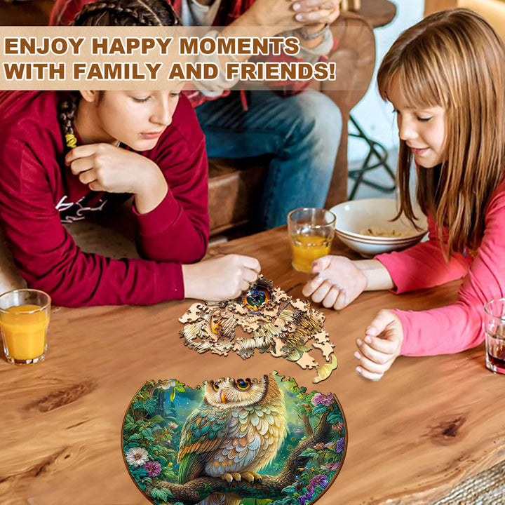 Mondschein-Eule Holzpuzzle