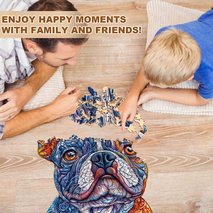 Vivid Bulldog Wooden Jigsaw Puzzle