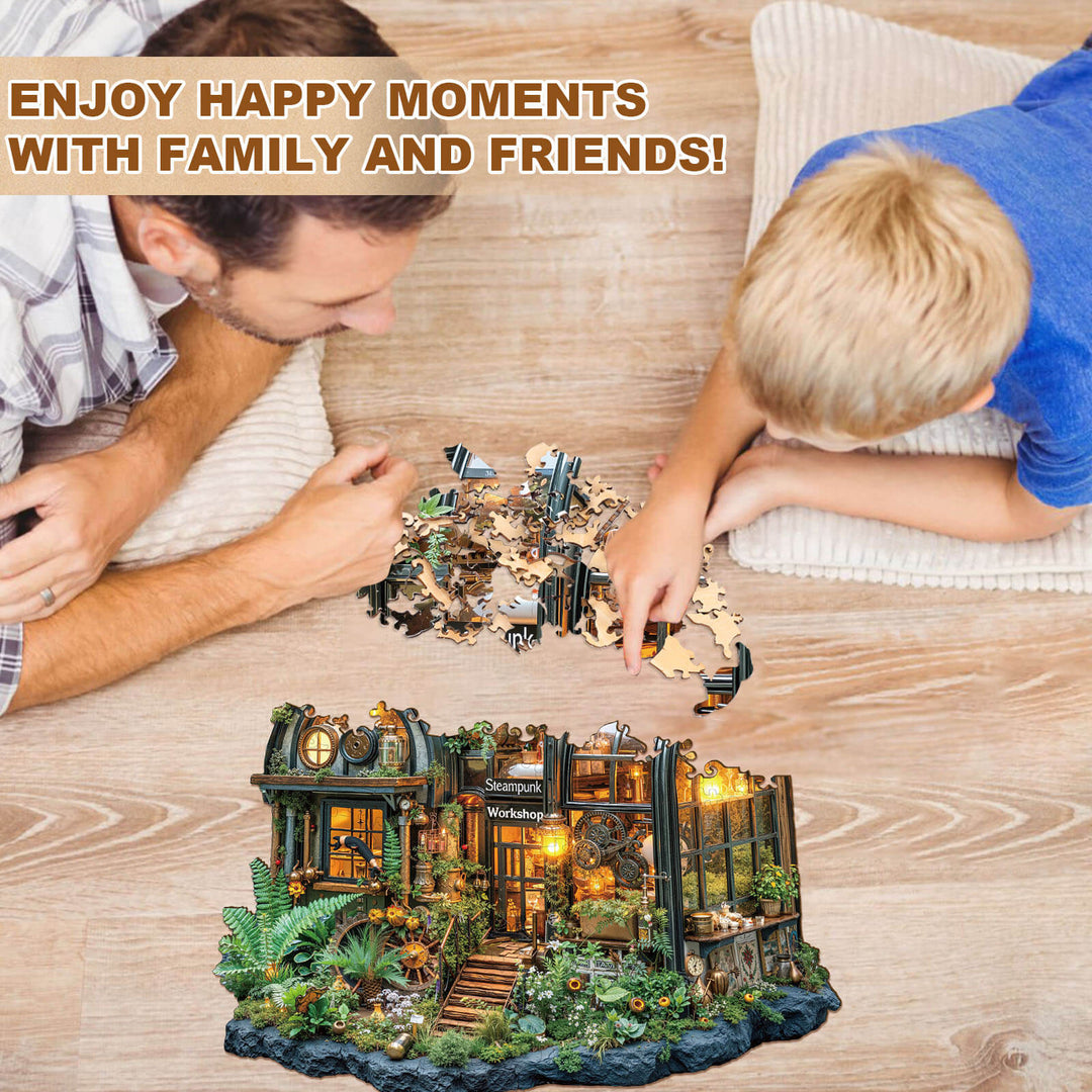 Steampunk greenhouse Wooden Jigsaw Puzzle