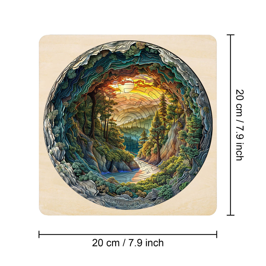 Maze Puzzle featuring a scenic forest landscape design, perfect for enhancing focus and cognitive skills.