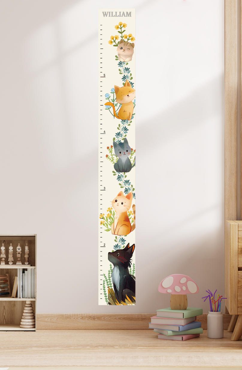 Personalisierte hölzerne Wachstumstabelle für Katzen