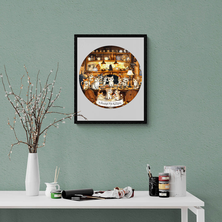 Cat party  Wooden Jigsaw Puzzle