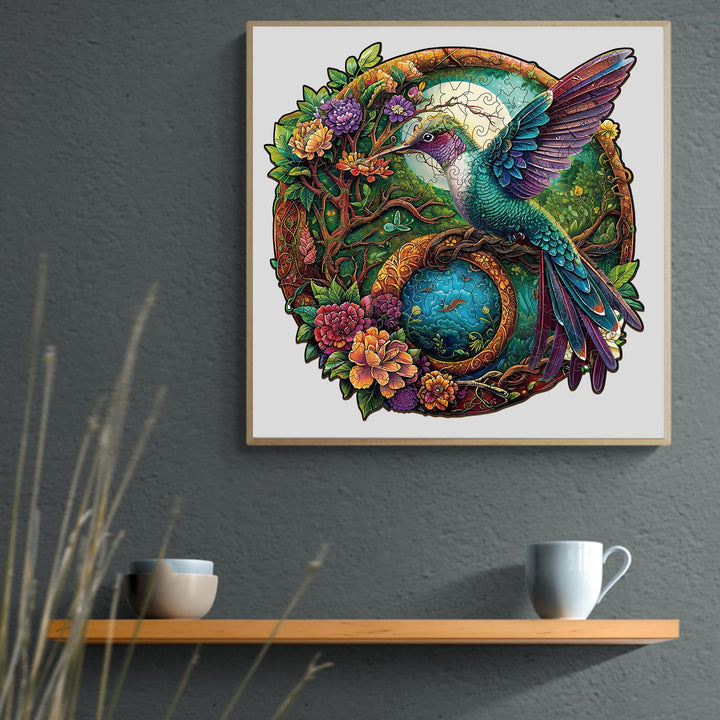 Yin Yang Hummingbird-2 Wooden Jigsaw Puzzle