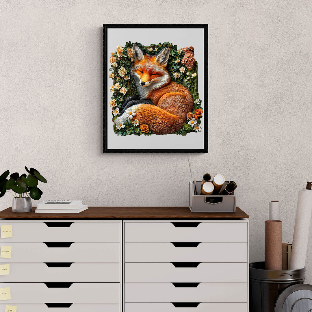 fox in grass Wooden Jigsaw Puzzle